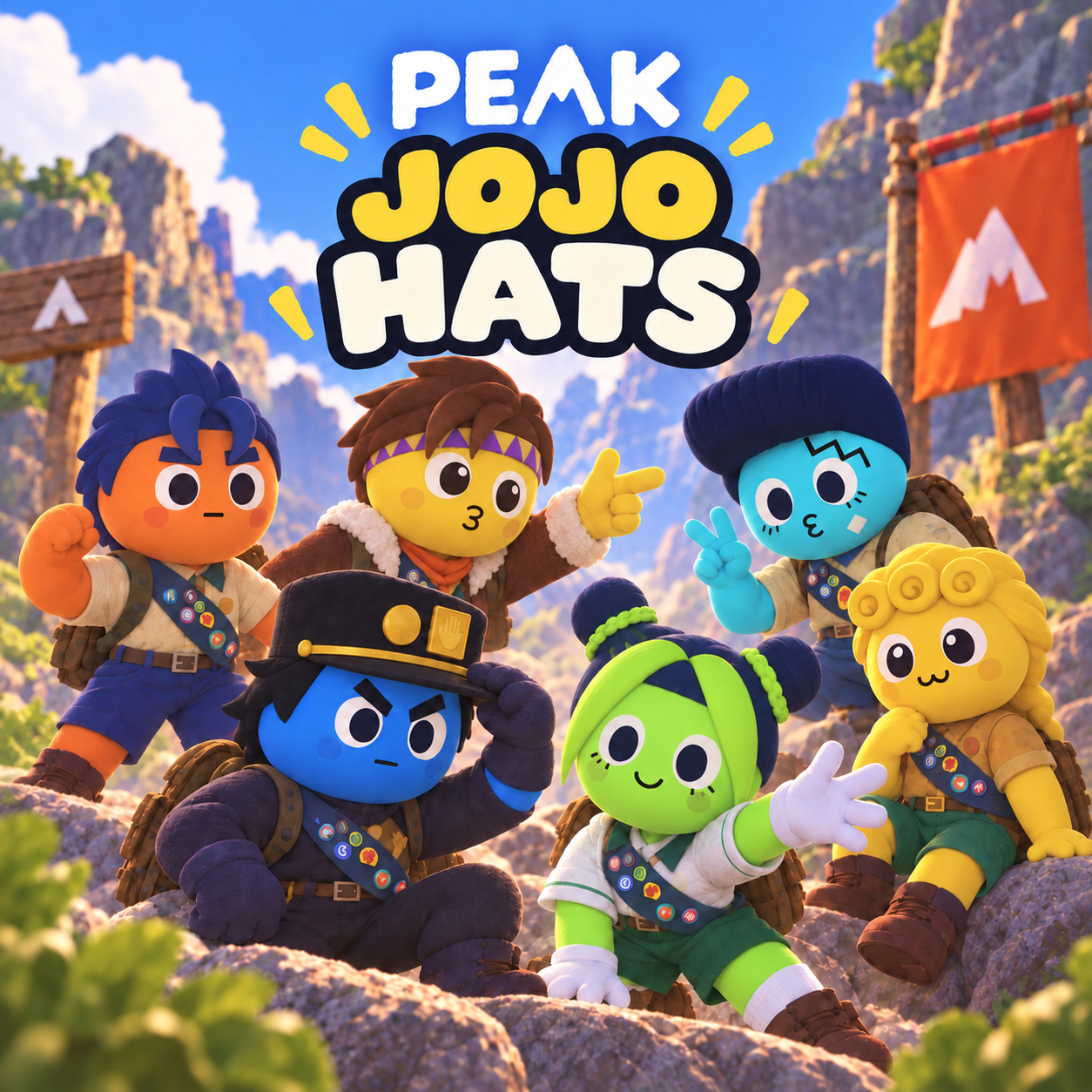 JojoScoutHats illustrated cover featuring six JOJO-inspired scouts.